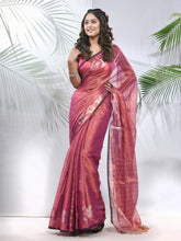 Pink Polka Dots Tissue Saree With Stripes Pallu-MA56TIS33830033